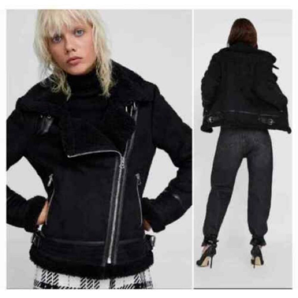 FAUX Shearling moto jacket